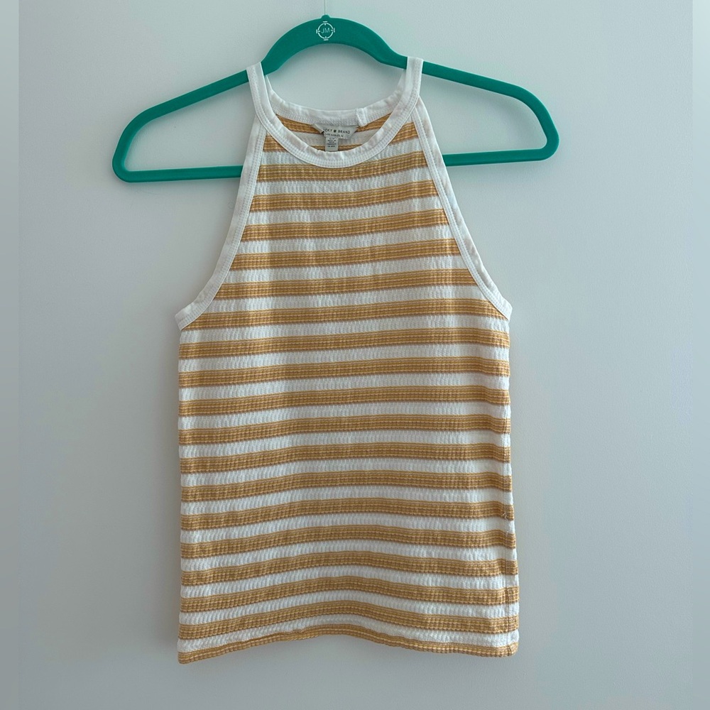 Lucky Brand yellow striped tank top